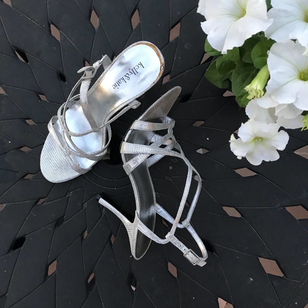 K&K Knockin silver sandal heels